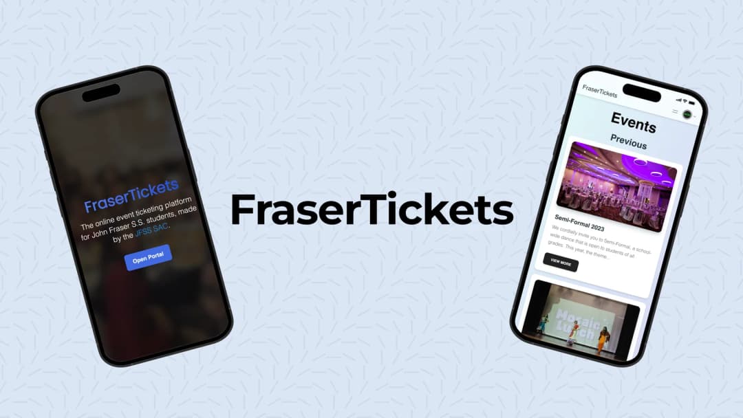 The FraserTickets landing page